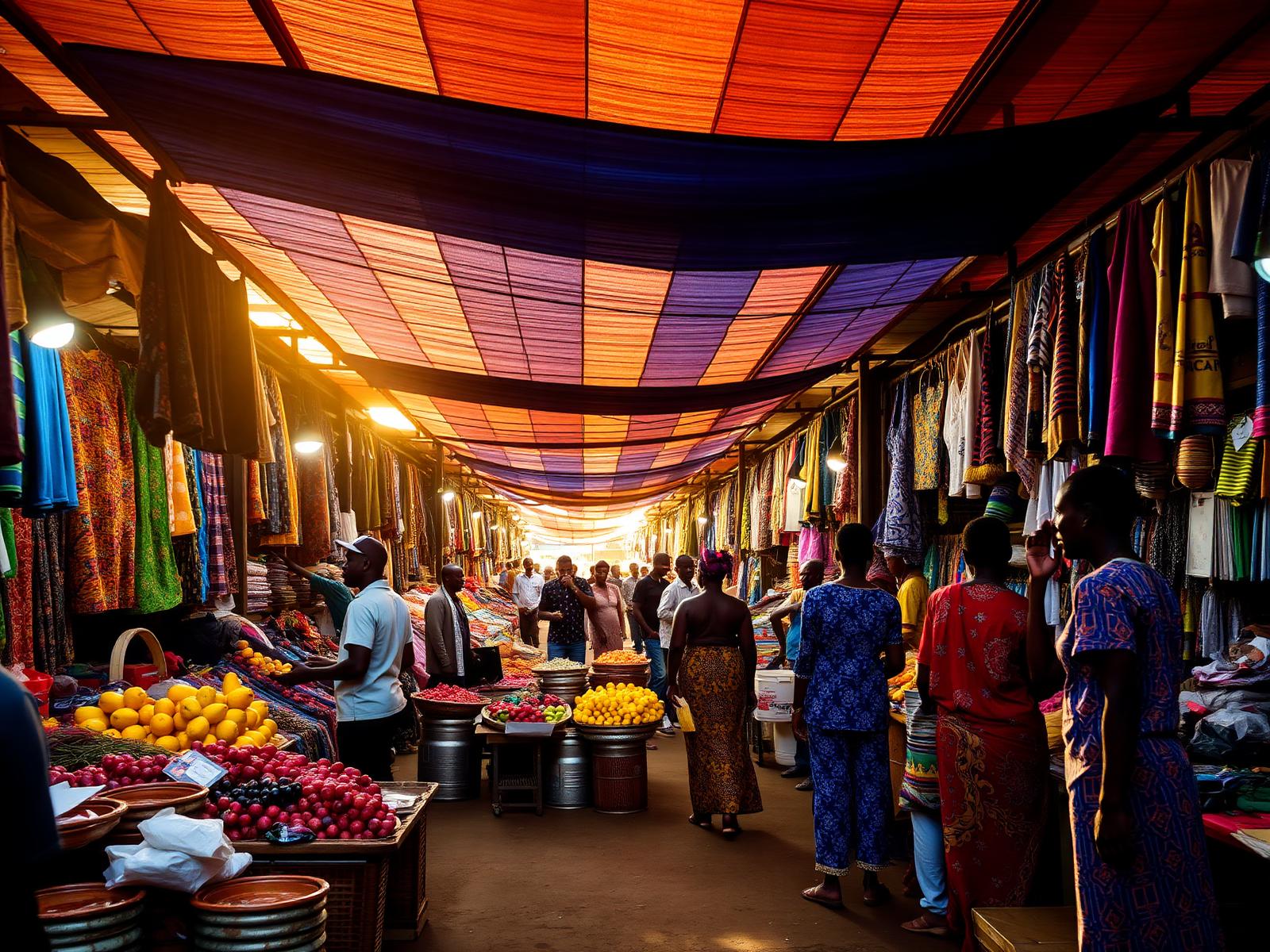 Marché coloré en Centrafrique